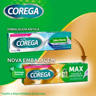 Corega Ultra Creme Fixador de Dentadura Sabor Menta 40g