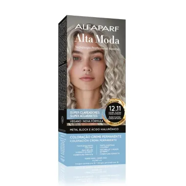 Tintura Creme Alta Moda Alfaparf Louro Platina Cinza Intenso 12.11