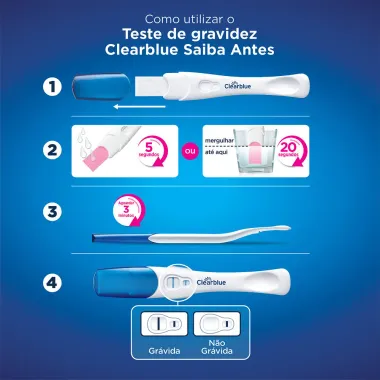 Teste de Gravidez Clearblue Saiba Antes 1 Unidade