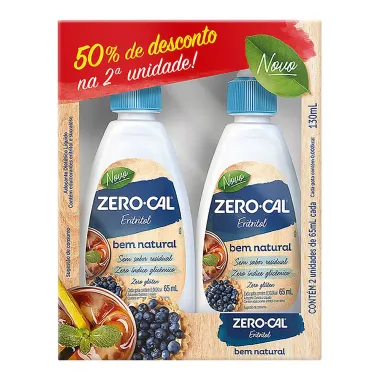 Adoçante Zero Cal Eritritol Gotas Bem Natural 65ml 2 Unidades Ganhe 50% de Desconto na 2ª Unidade