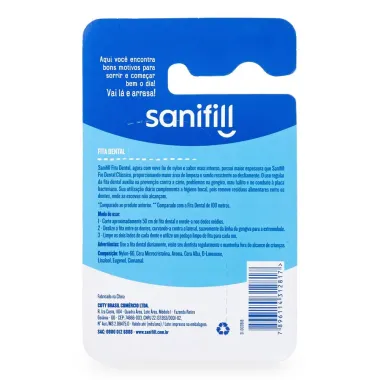 Fita Dental Sanifill Sabor Menta 125 Metros 1 Unidade