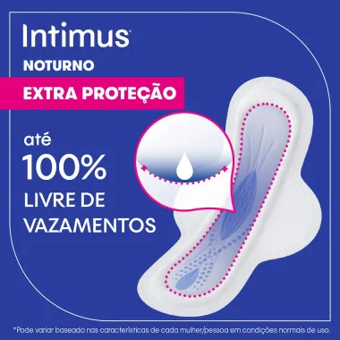 Absorvente Externo Intimus Noturno Cobertura Seca com Abas 30 Unidades