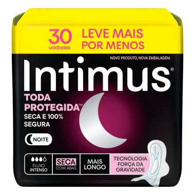 Absorvente Externo Intimus Noturno Cobertura Seca com Abas 30 Unidades