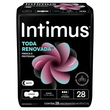 Absorvente Intimus Toda Renovada Noite Longo Suave com Abas 28 Unidades