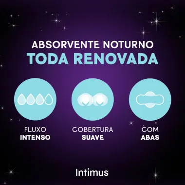Absorvente Intimus Toda Renovada Noite Longo Suave com Abas 28 Unidades