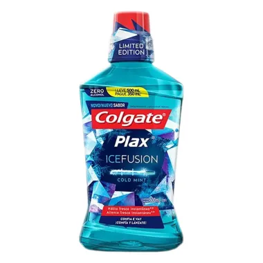 Solução Bucal Colgate Plax Ice Fusion Cold Mint Leve 500ml Pague 350ml