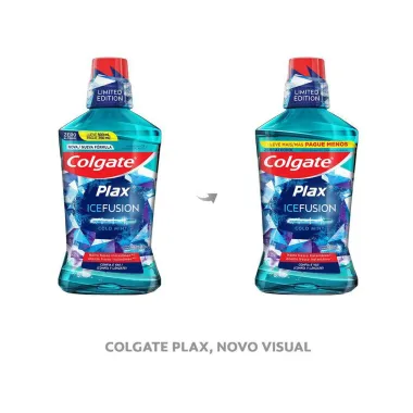 Solução Bucal Colgate Plax Ice Fusion Cold Mint Leve 500ml Pague 350ml