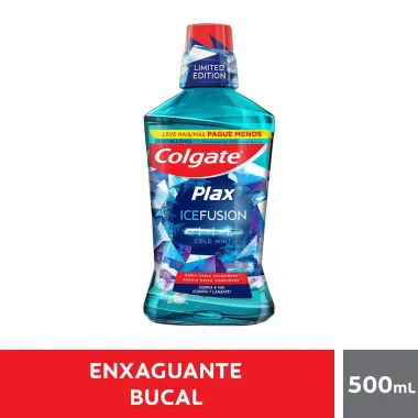 Solução Bucal Colgate Plax Ice Fusion Cold Mint Leve 500ml Pague 350ml