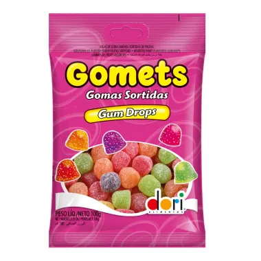 Balas de Goma Gomets Dori Sortidas A&ccedil;&uacute;cara 100g