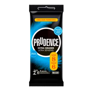 Preservativo Prudence Ultra Sensível Extra Grande Leve 8 Pague 6