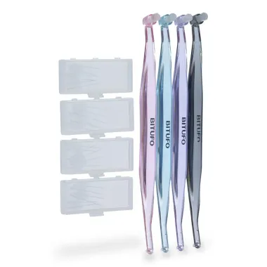 Escova Dental Bitufo Intertufo C&ocirc;nica Cores Sortidas 1 Unidade + 6 Refis Interdentais