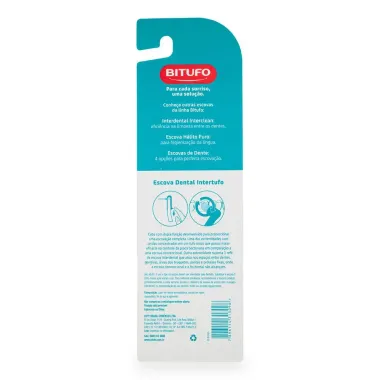 Escova Dental Bitufo Intertufo C&ocirc;nica Cores Sortidas 1 Unidade + 6 Refis Interdentais