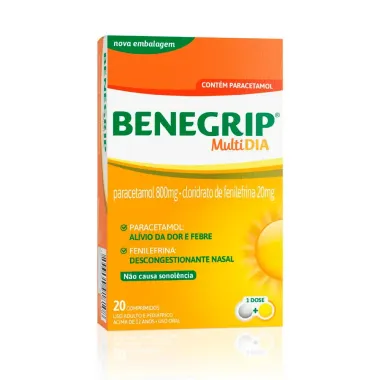Benegrip Multi Dia com 20 Comprimidos
