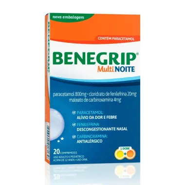 Benegrip Multi Noite com 20 Comprimidos