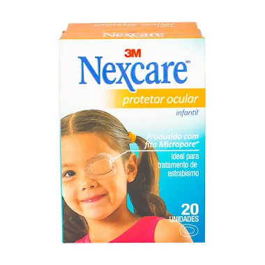 Protetor Ocular Nexcare Infantil Cor da Pele com 20 Unidades