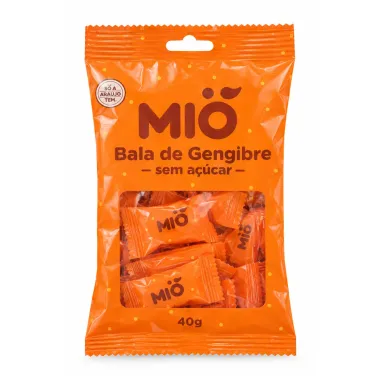Bala de Gengibre Mi&oacute; Zero A&ccedil;&uacute;car 21g