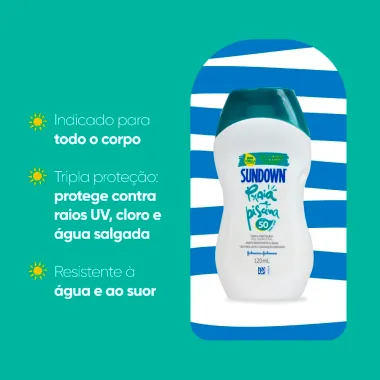 Protetor Solar Sundown Praia e Piscina FPS 50 120ml