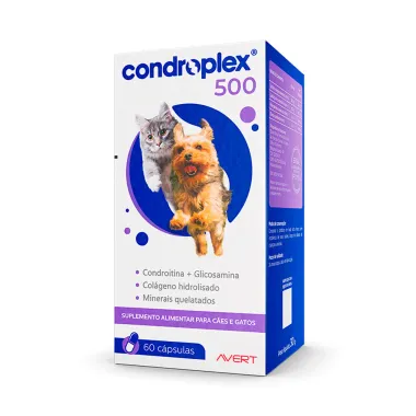 Condroplex 500 para Cães e Gatos 60 Cápsulas caixa