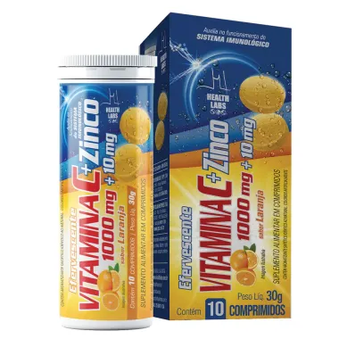 Vitamina C+ Efervescente Health Labs Sabor Laranja Pague 10 Leve 12 Comprimidos