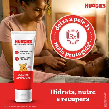 Creme Preventivo Assaduras Huggies Pele Protegida com 3 unidades de 80g