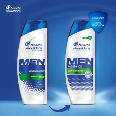 Shampoo Head & Shoulders Men Menthol Sport Cuidados com a Raiz 400ml