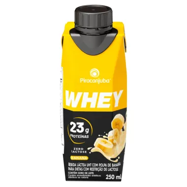 Bebida Láctea Piracanjuba Whey Zero Lactose Sabor Banana com 23g de Proteína 250ml