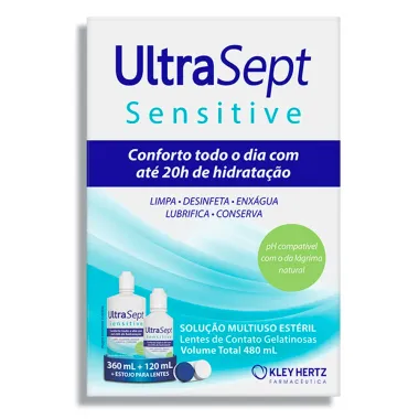 UltraSept Sensitive Solução Multiuso para Lentes de Contato 360ml + 120ml