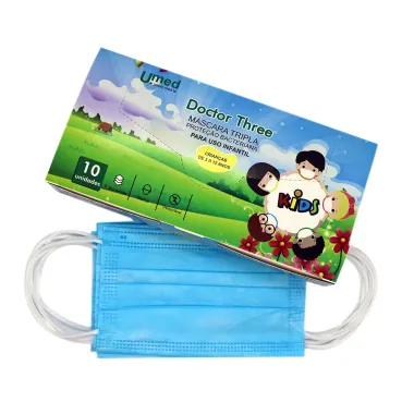 Máscara Descartável Doctor Three Infantil Tripla com Filtro Azul 10 Unidades