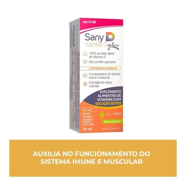 Sany D Vitamina D Colecalciferol 200UI Ma&ccedil;&atilde; Verde Gotas 20ml