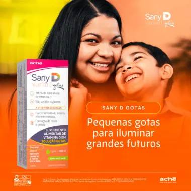 Sany D Vitamina D Colecalciferol 200UI Ma&ccedil;&atilde; Verde Gotas 20ml