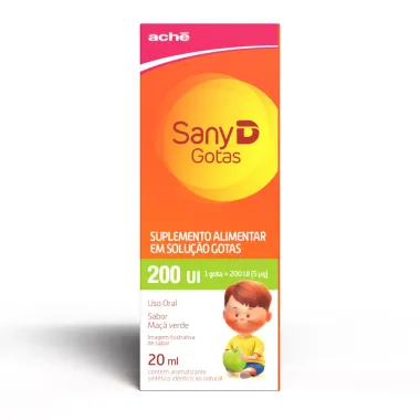 Sany D Vitamina D Colecalciferol 200UI Ma&ccedil;&atilde; Verde Gotas 20ml