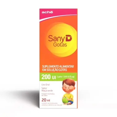 Sany D Vitamina D Colecalciferol 200UI Ma&ccedil;&atilde; Verde Gotas 20ml