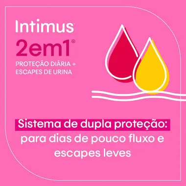 Absorvente Intimus proteção 2 em 1 com 14 unidades