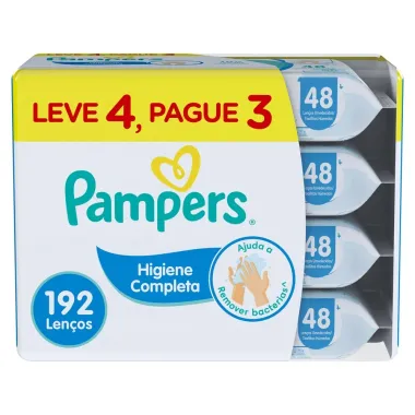 Len&ccedil;os Umedecidos Pampers Higiene Completa 192 Unidades