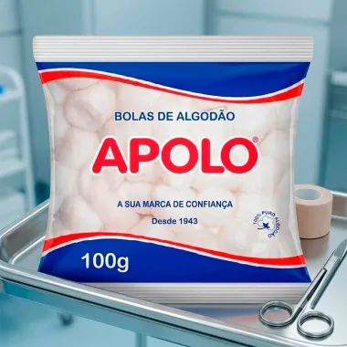 Algod&atilde;o Apolo Bolas Hidr&oacute;filo com 100g