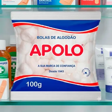 Algod&atilde;o Apolo Bolas Hidr&oacute;filo com 100g