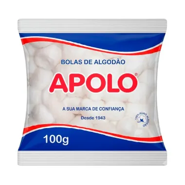 Algod&atilde;o Apolo Bolas Hidr&oacute;filo com 100g