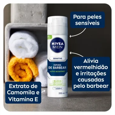 Espuma de Barbear Nivea Men Sensitive Ultra Glide 200ml