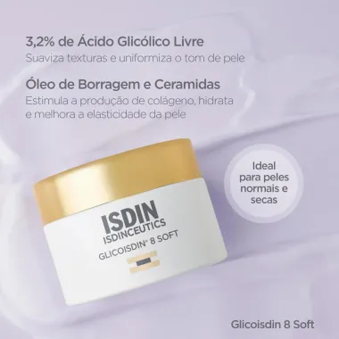 Creme Facial Isdinceutics Glicoisdin 8 Soft  Efeito Peeling 50g