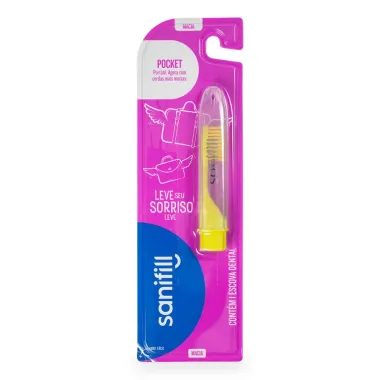 Escova Dental Sanifill Pocket Macia Cores Sortidas 1 Unidade