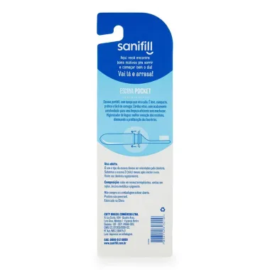 Escova Dental Sanifill Pocket Macia Cores Sortidas 1 Unidade