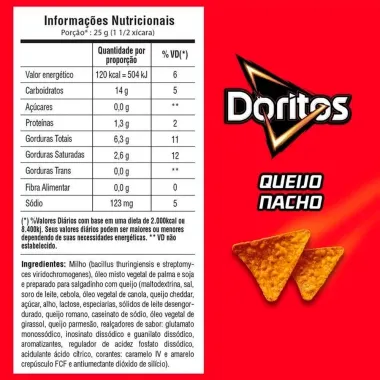 Doritos Elma Chips Sabor Queijo Nacho 210g