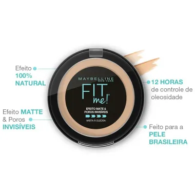 Pó Compacto Maybelline NY Fit Me B03 Médio Claro Bege_4