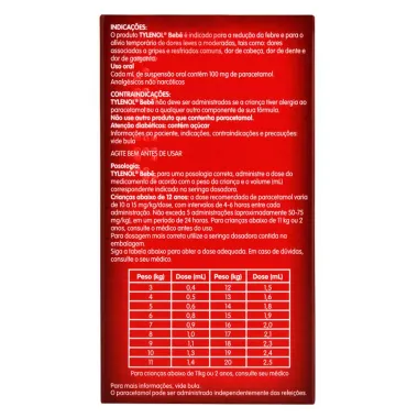 Tylenol Bebê 100mg/ml Gotas 15ml