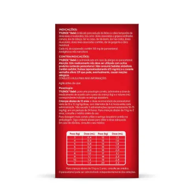 Tylenol Bebê 100mg/ml Gotas 15ml