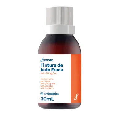 Tintura de Iodo 2% Farmax com 30ml