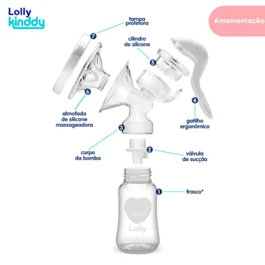 Extrator Manual de Leite Materno Lolly + Pote