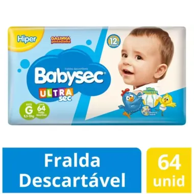 Fralda Babysec Ultrasec Hiper Tamanho G 64 Unidades