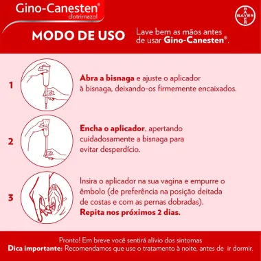 Gino-Canesten 3 Creme Vaginal com 20g + 3 Aplicadores