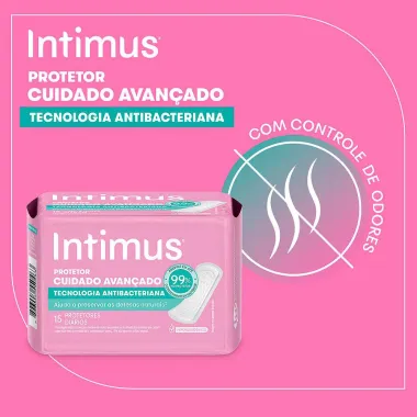 Protetor Diário Intimus Tecnologia Antibacteriana 15 Unidades